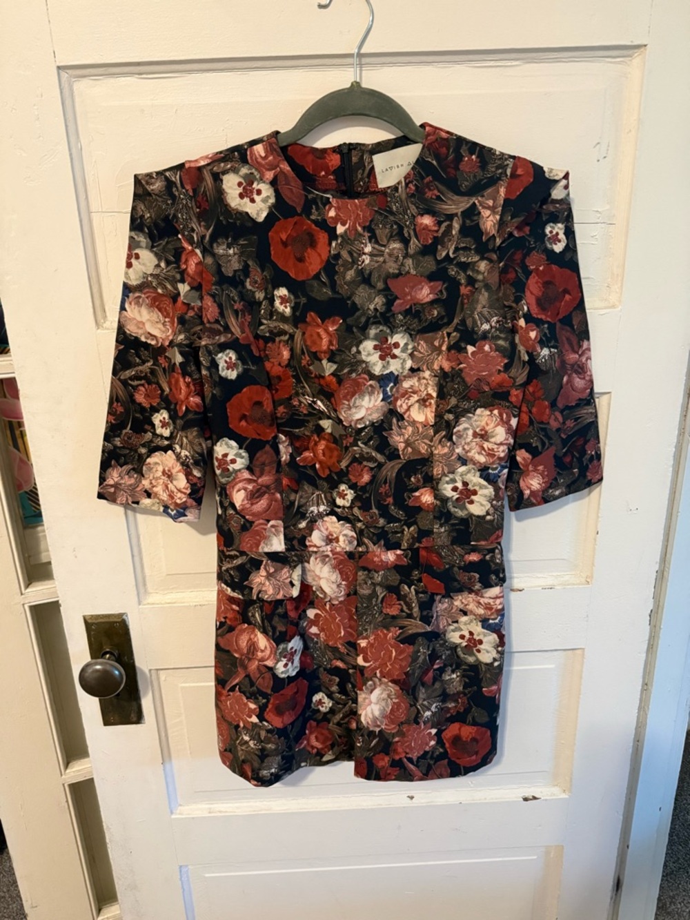 Lavish Alice Black Floral Romper with Red & Pink Flowers